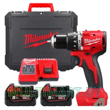 Ударная дрель-шуруповерт Milwaukee M18 BLPDRC-502C (с 2-мя АКБ 5 Ач, кейс)